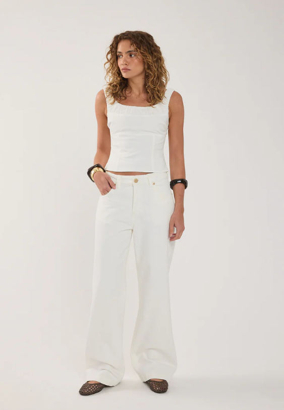 Abrand 95 Mid Baggy Jean - White Gold