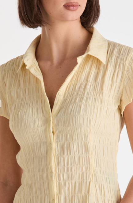 Lee Jeans Textured Slim Shirt- Lemon Spritz