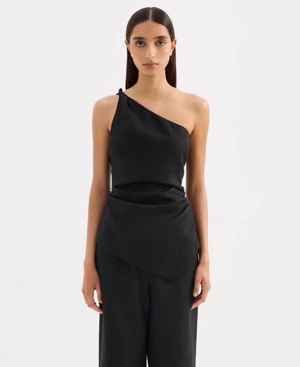 Nude Lucy Lotta Linen Top-Black