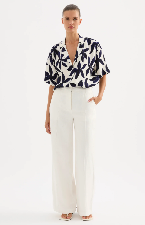 Nude Lucy Theo Linen Pant-White