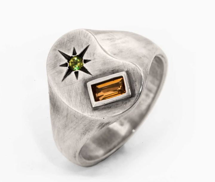 Sue The Boy Lemon & Lime Ring Silver/Peridot/Citrine