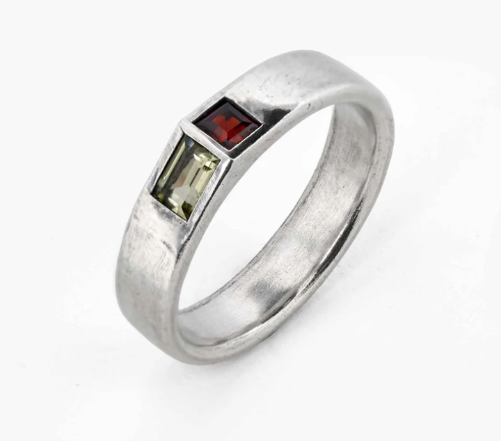 Sue The Boy Axis Ring 925 Silver/Garnet/Lemon