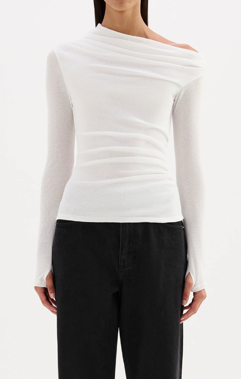Nude Lucy Rue Mesh LS Top - Salt