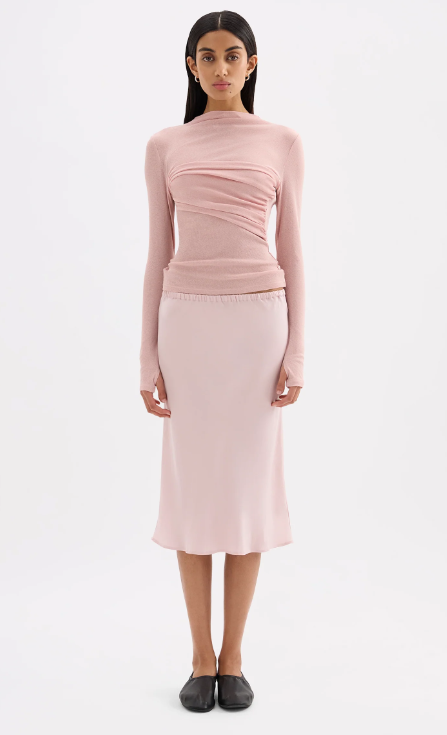 Nude Lucy Aster LS Mesh Top - Blush