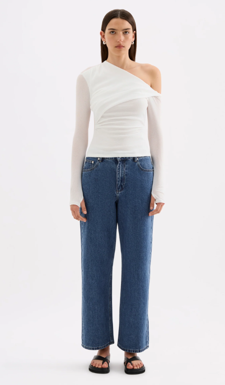 Nude Lucy Piper Mesh LS Top - Salt