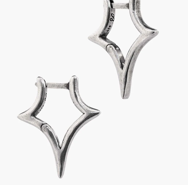 Sue The Boy Spire Huggie Pair - 925 Solid Silver