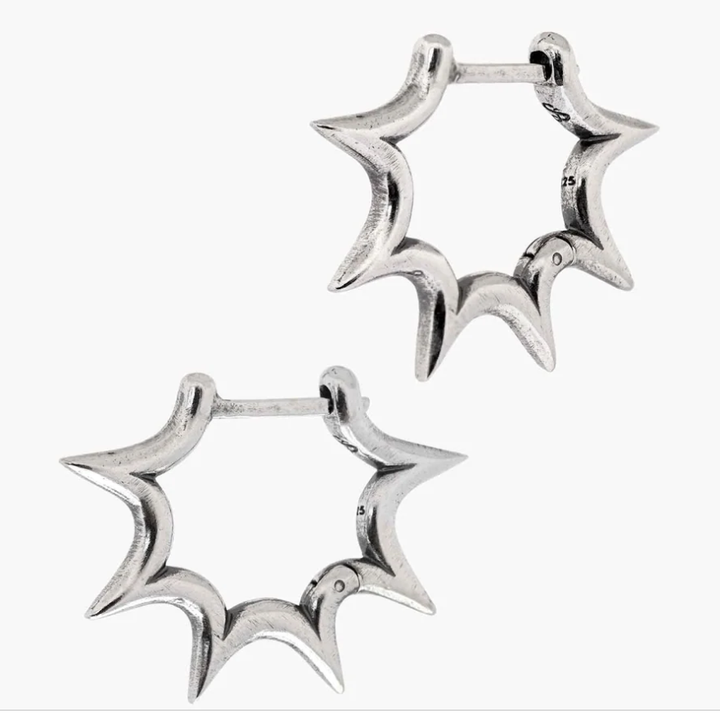 Sue The Boy Burst Huggie Pair - 925 Solid Silver