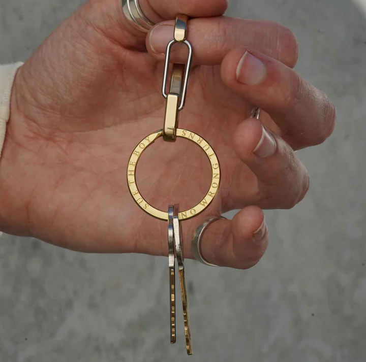 Sue The Boy No Wong Turns Key Ring - Solid Brass