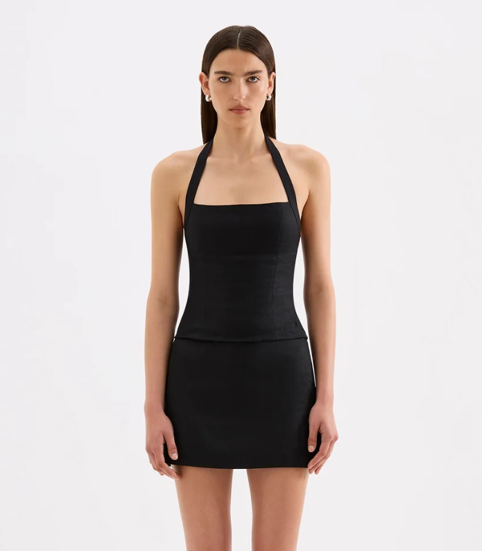 Nude Lucy Carey Linen Top - Black