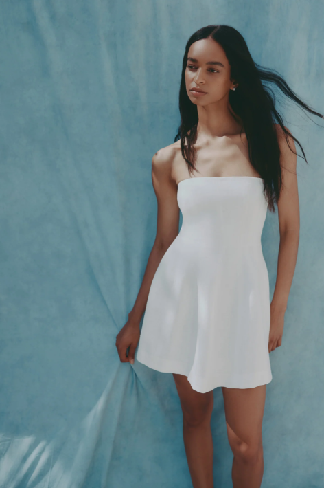 Nude Lucy Bronte Linen Mini Dress - White