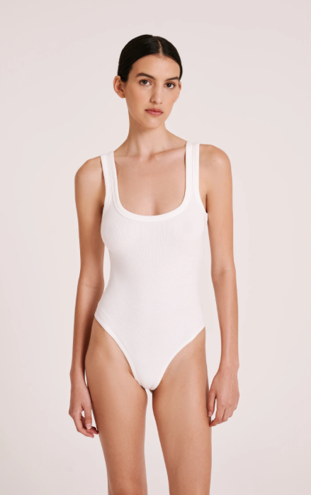 Nude Lucy Essential Tank Bodysuit- White