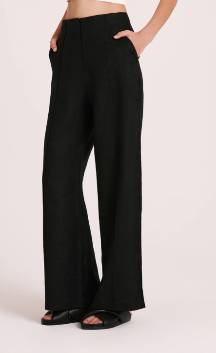 Nude Lucy Amani Tailored Linen Pant- Black