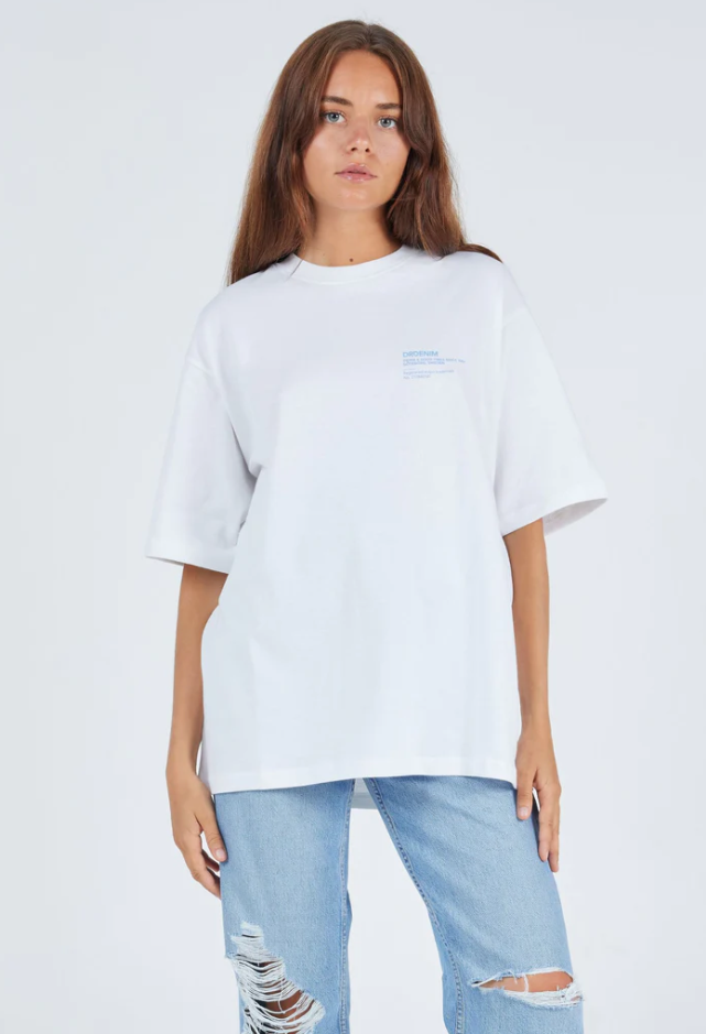 Dr Denim Kerry Tee - White Monochrome Swirl