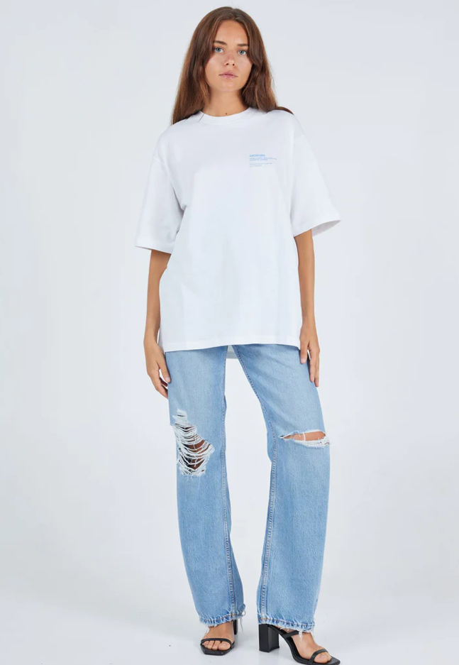 Dr Denim Kerry Tee - White Monochrome Swirl