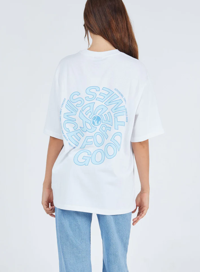 Dr Denim Kerry Tee - White Monochrome Swirl