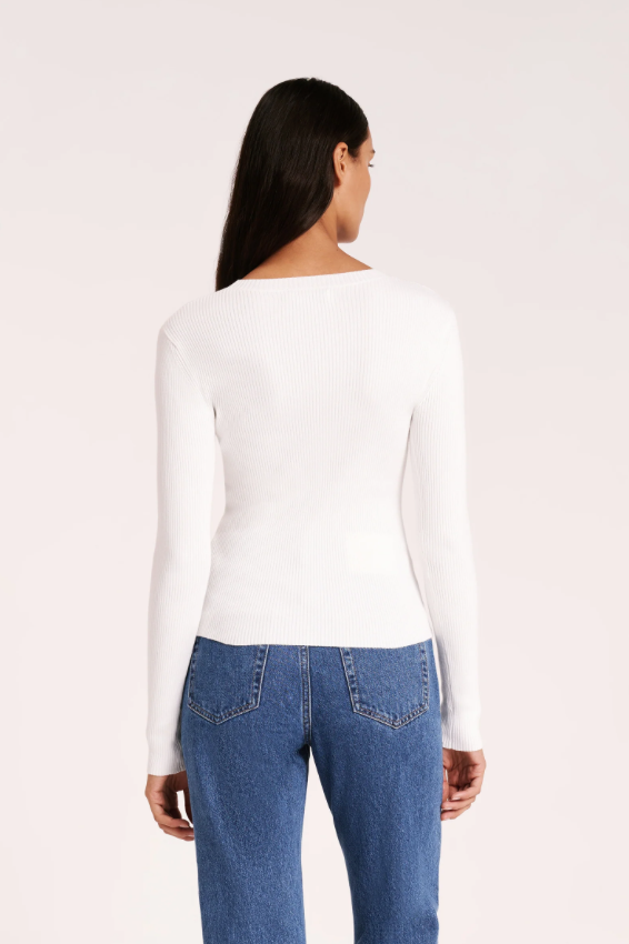 Nude Lucy Classic Long Sleeve Knit - White