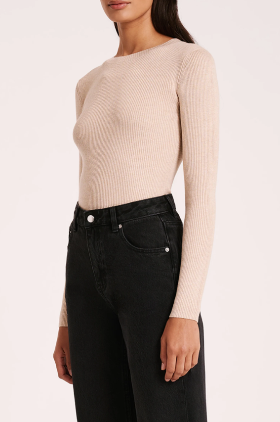 Nude Lucy Classic Long Sleeve Knit - Oat