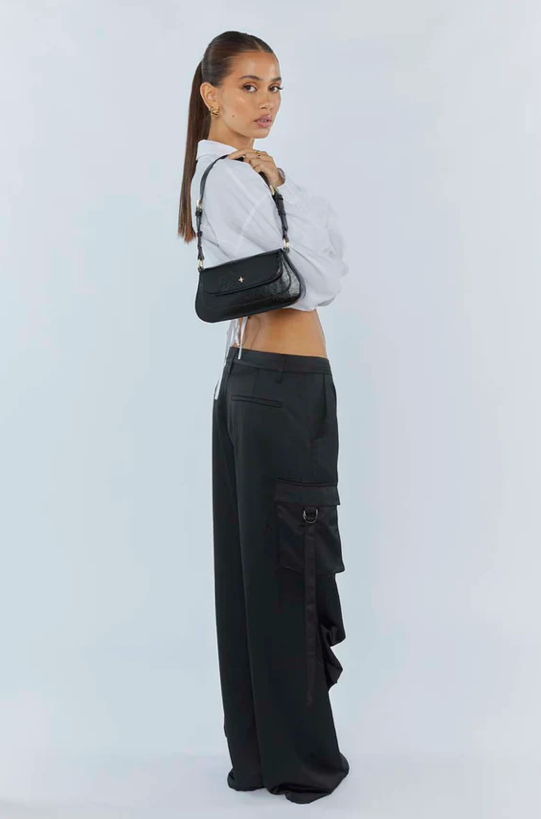 Peta + Jain Nikki Shoulder Bag - Black Crinkle/Gold