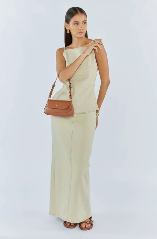 Peta + Jain Nikki Shoulder Bag - Tan Crinkle/Gold
