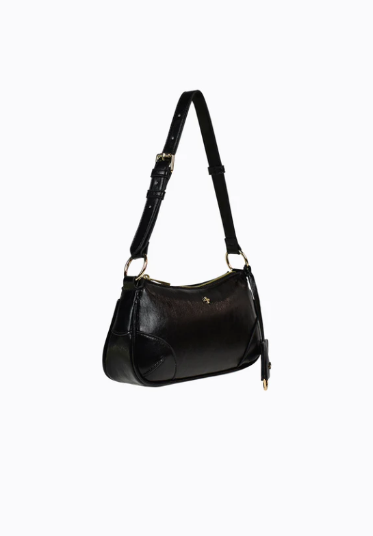 Peta + Jain Regina Shoulder Bag - Black Crinkle/Gold