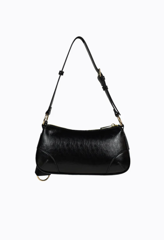 Peta + Jain Regina Shoulder Bag - Black Crinkle/Gold