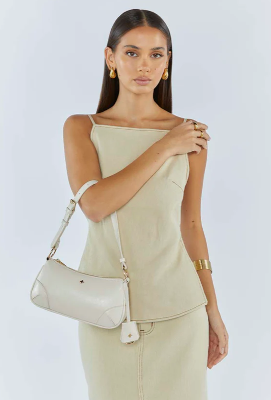 Peta + Jain Regina Shoulder Bag - Stone Crinkle/Gold