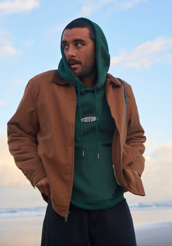 Rhythm Embroidered Fleece Hood - Pine