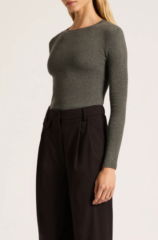 Nude Lucy Classic Long Sleeve Knit - Charcoal