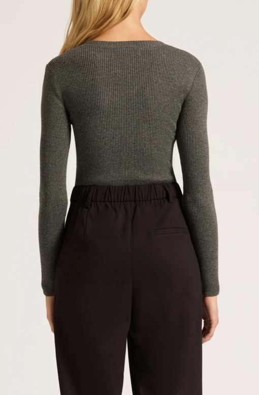 Nude Lucy Classic Long Sleeve Knit - Charcoal