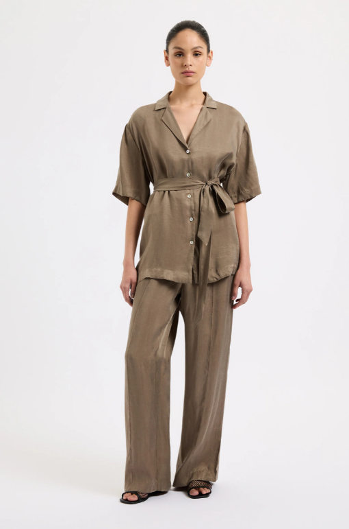 Nude Lucy Seshni Tencel Shirt - Chestnut