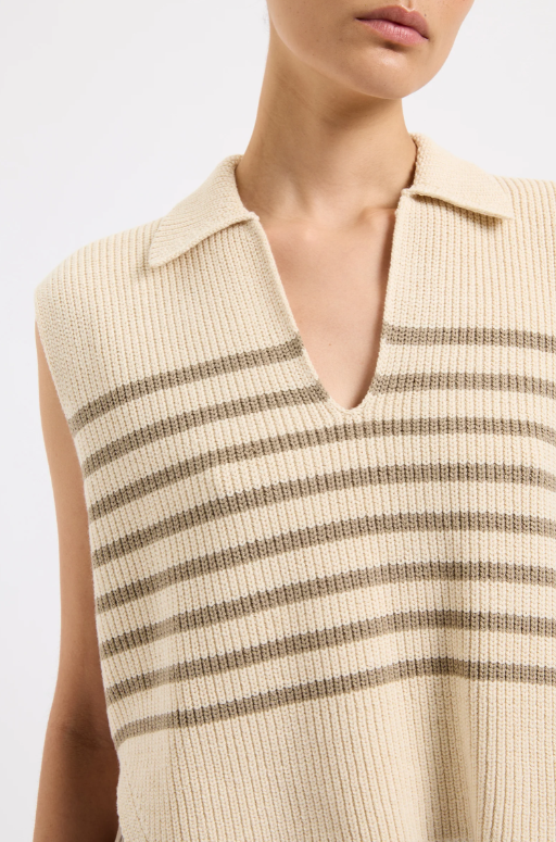 Nude Lucy Enes Stripe Knit Vest - Chestnut Stripe