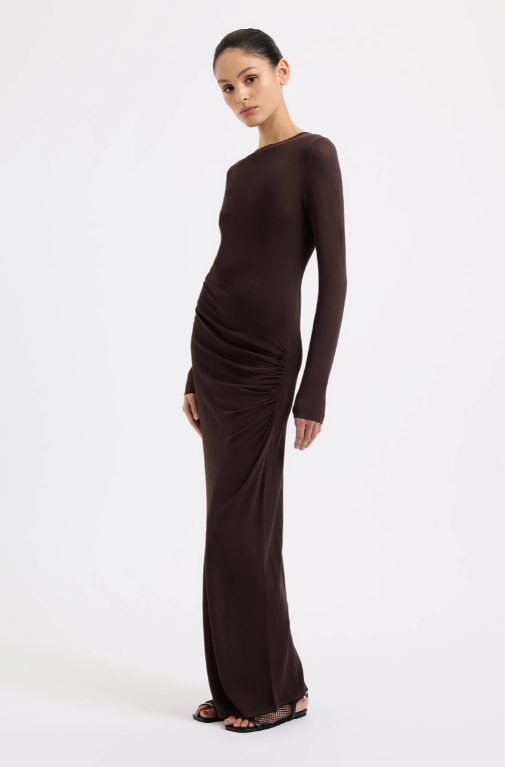 Evelyn Knit Maxi Dress - Espresso