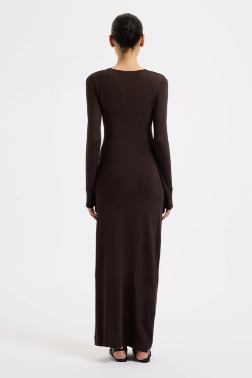 Evelyn Knit Maxi Dress - Espresso