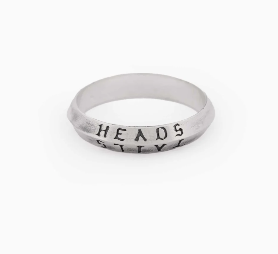 Sue The Boy Heads + Tails Men's Sterling Silver Ring