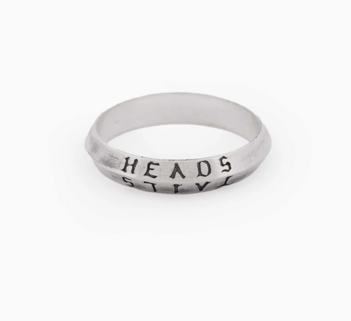 Sue The Boy Heads + Tails Men's Sterling Silver Ring