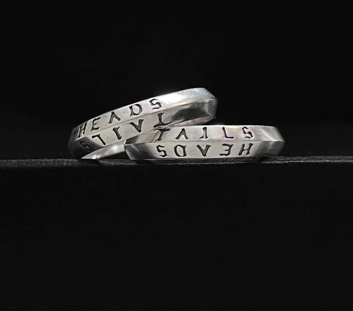 Sue The Boy Heads + Tails Men's Sterling Silver Ring