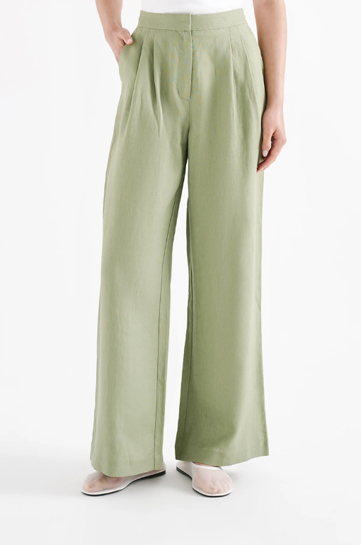 Nude Lucy Thilda Lilen Pant - Sage