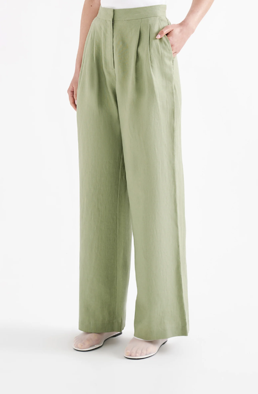 Nude Lucy Thilda Lilen Pant - Sage