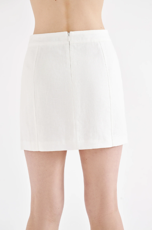 Nude Lucy Clio Linen Mini Skirt - White