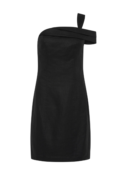Nude Lucy Reese Linen Mini Dress - Black Birdie Blue Nude Lucy Reese Linen Mini Dress - Black Birdie Blue
