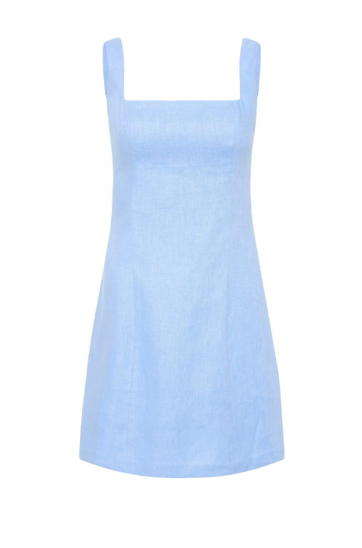 Nude Lucy Monroe Linen Mini Dress - Sky