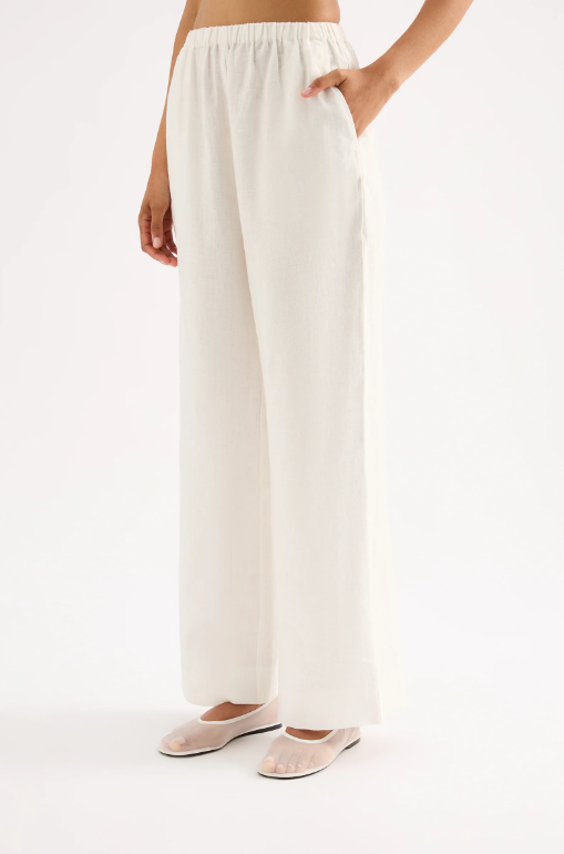 Nude Lucy Marnie Linen Pant - White