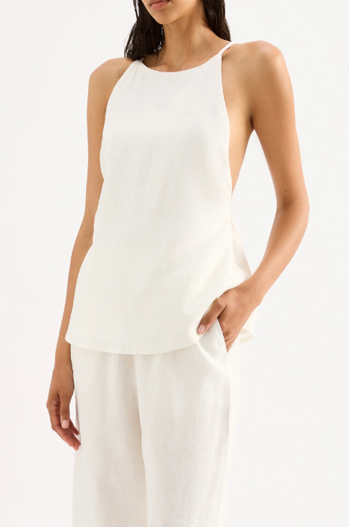 Nude Lucy Ziba Linen Top - White