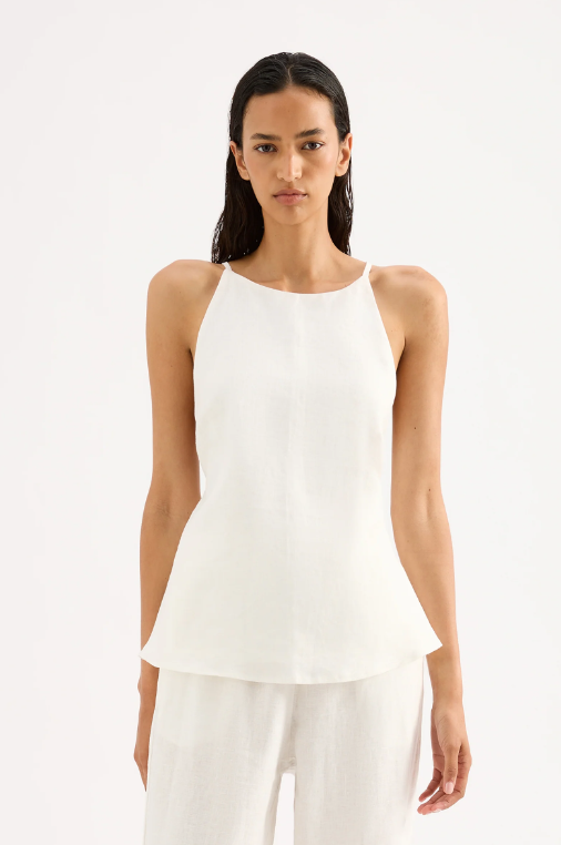 Nude Lucy Ziba Linen Top - White