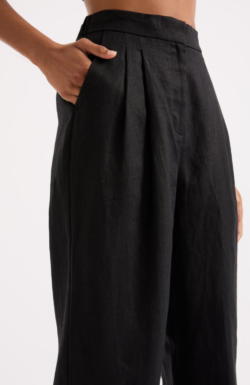 Nude Lucy Ingrid Linen Pant - Black