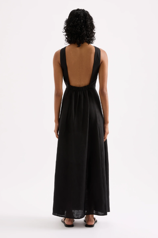 Nude Lucy Gael Linen Maxi Dress - Black