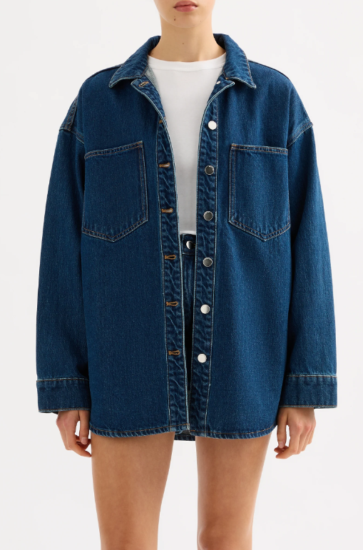 Nude Lucy Organic Denim Overshirt - Force Blue