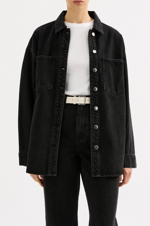 Nude Lucy Organic Denim Overshirt - Vintage Black