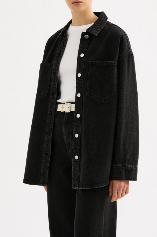 Nude Lucy Organic Denim Overshirt - Vintage Black