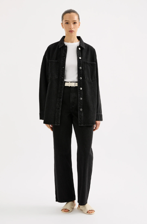 Nude Lucy Organic Denim Overshirt - Vintage Black